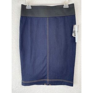 INC International Concepts Womens Indigo Denim Pencil Skirt Elastic Waist M NEW